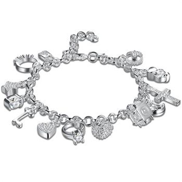 

price wholesale gift, - christmas retail lowest shipping, new 925 silver fashion bracelet ybh144