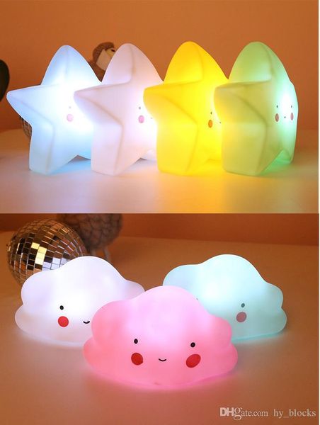 

милые светодиодные ночные светлые звезды фрукты динозавры силиконовые мягкие мультфильм детские детские детские лампы спальня украшения пода