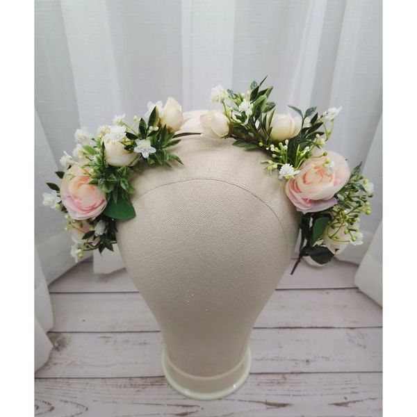 

women wedding flower crown party pgraphy headband women hair accessories headdress girl floral garland wedding qylzai