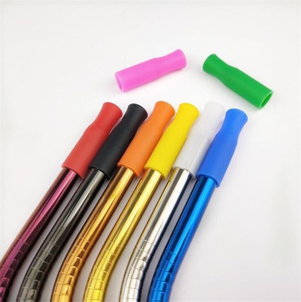 

stainless 11 colors steel for tooth collision prevention straws cover silicone straw tips