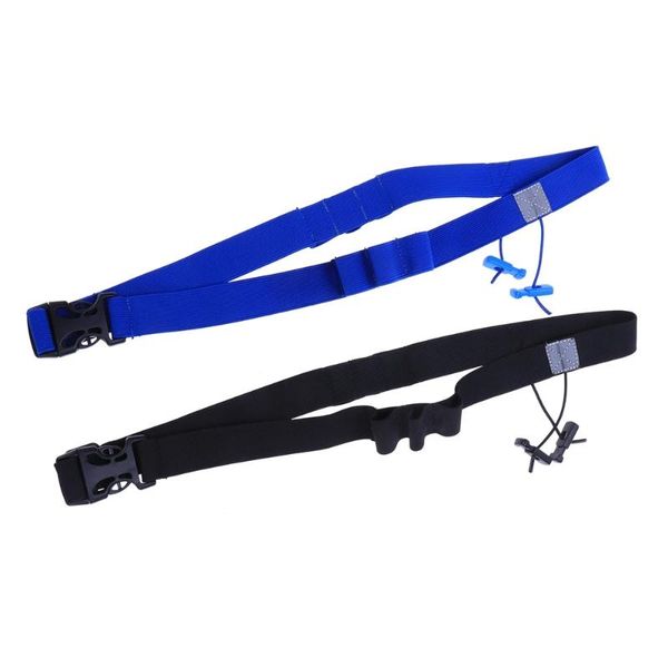

outdoor bags 2pcs triathlon race number belt reflective design (black and blue)
