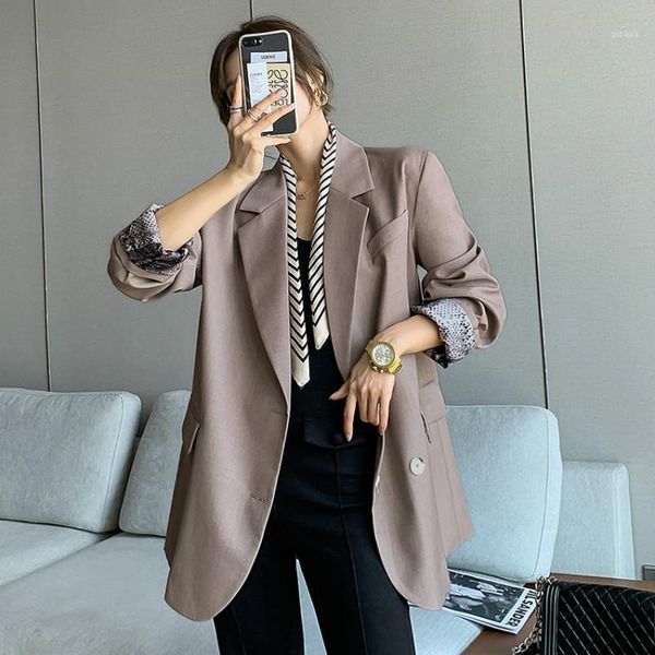 

vintage elegant womens blazers long sleeve autumn winter fashion blazers office wear chaquetas para mujer jacket women de50xz1, White;black