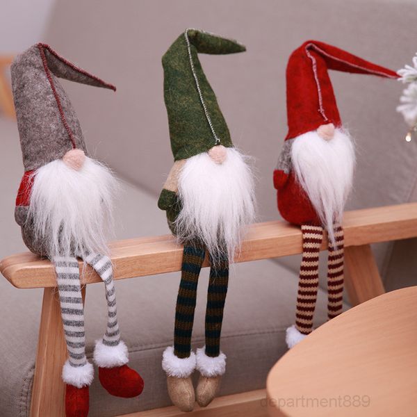 

hanging leg no face santa claus european style faceless plush doll kids novelty gift toys christmas decoration home owb2967