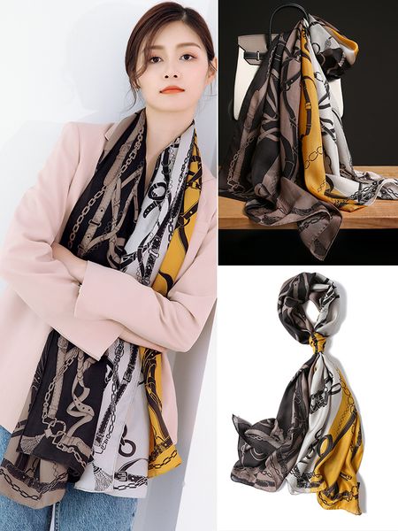 

vipscarf women's versatile high-grade silk shawl winter korean long scarves spring and autumn fashionmvp1, Blue;gray