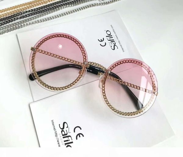 

оптовые женские круглые солнцезащитные очки золотое ожерелье sonnenbrille designer солнцезащитные очки gafas de sol glasses new case, White;black
