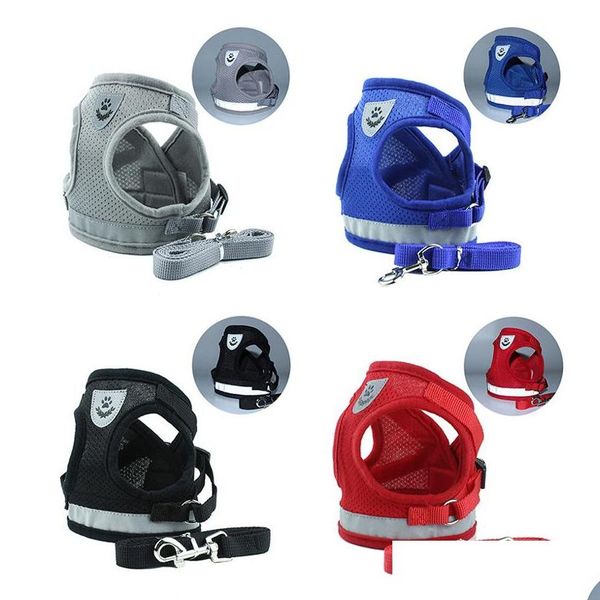 

dog harness for small medium dogs nylon mesh puppy cat harnesses vest reflective walking lead bbygwc bdesports
