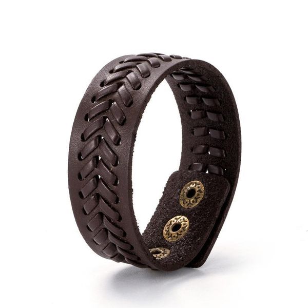 

eif dock vintage punk retro black leather bracelet male fashion braided handmade rope wrap bracelets & bangles jllaux