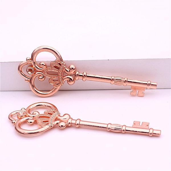 Charms dolce campana 10 pz / lotto 32 * 84mm oro rosa antico in lega di metallo bella grande corona chiave vintage keys keys D0182-11