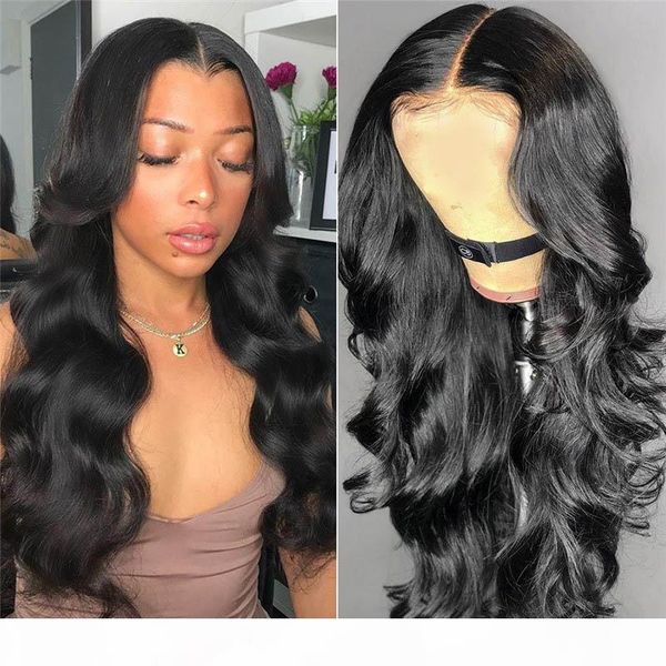 

body wave heat resistant human hair full lace wig natural color blogger daily makeup style lace front wigs for black women, Black;brown