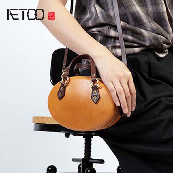 

hbp aetoo 2020 new fashion oval bag leather handmade messenger bag shoulder bag handbag