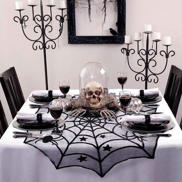 

halloween decoration horror props lace spider web fireplace mantle scarf cover tablecloth curtain cosplay party supplies