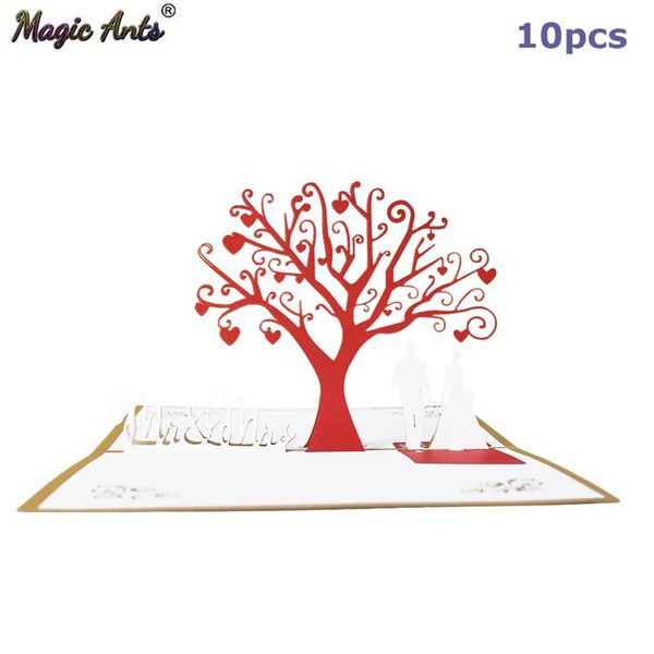 

10 pack всплывающие годовщины романтики романтики свадебные приглашения валентинки карты для жены мужа 3d поздравительная открытка sqchmk