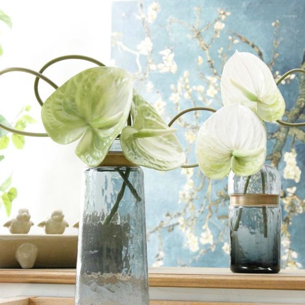 

artificial plastic anthurium flower branch fake calla flowers home wedding decorative waterproof flower1
