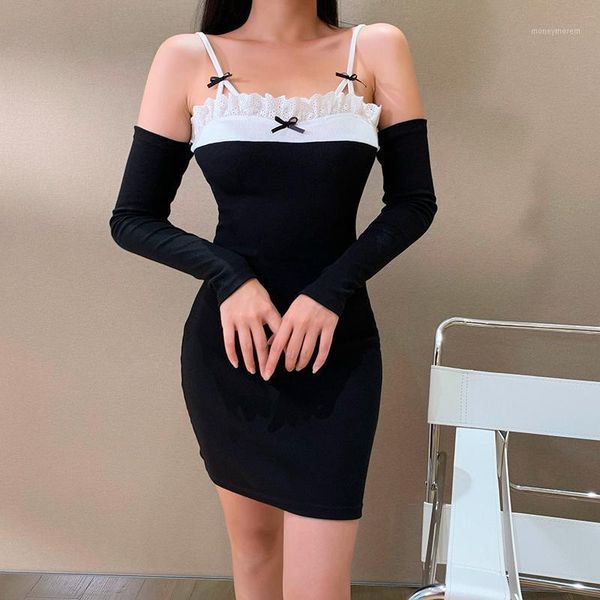 

casual dresses women backless party club bodycom dress sneath ak style gothic female spaghetti strap high waist bare shoulder1, Black;gray