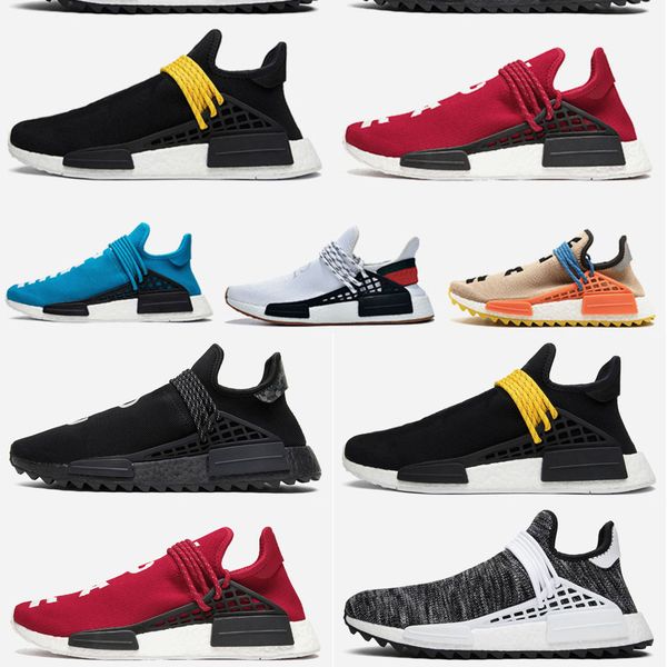 

nmd pharrell williams human race trainers mens running shoes sample yellow core black sport designer shoes women sports sneakers 36-45, White;red