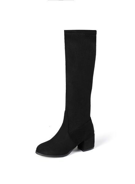 

new arrival 2021 from knee high toe heels foot ladies winter shoes rice white women's boots wsoi, Black