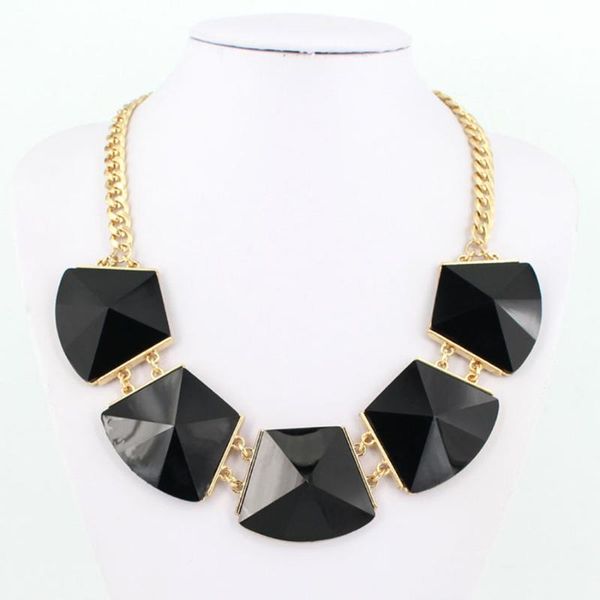 

pendant necklaces jianxi retro acrylic statement necklace & pendants maxi women's accessories short chain jewelry, Silver