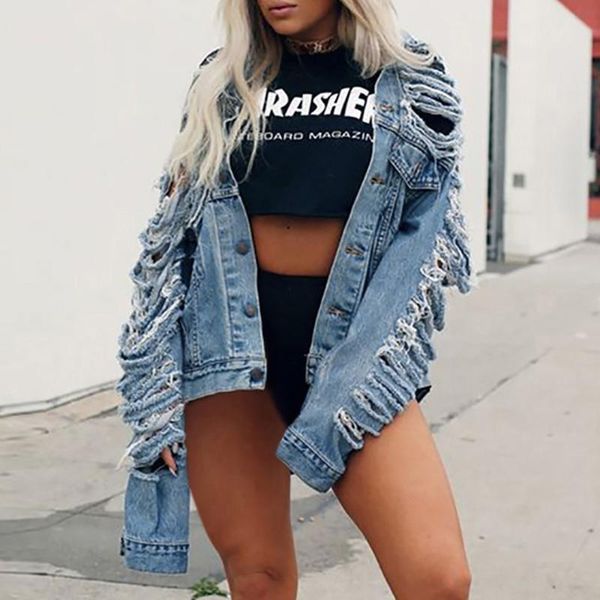 

womens casual plus size long sleeve cowboy pockets blouse hole button coat jackets slim female coat casual outwear 41*, Black;brown