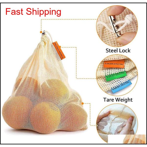 

reusable cotton mesh produce bags - biodegradable organic cotton vegetable bags double stitched seams with dr qylvqe homes2011