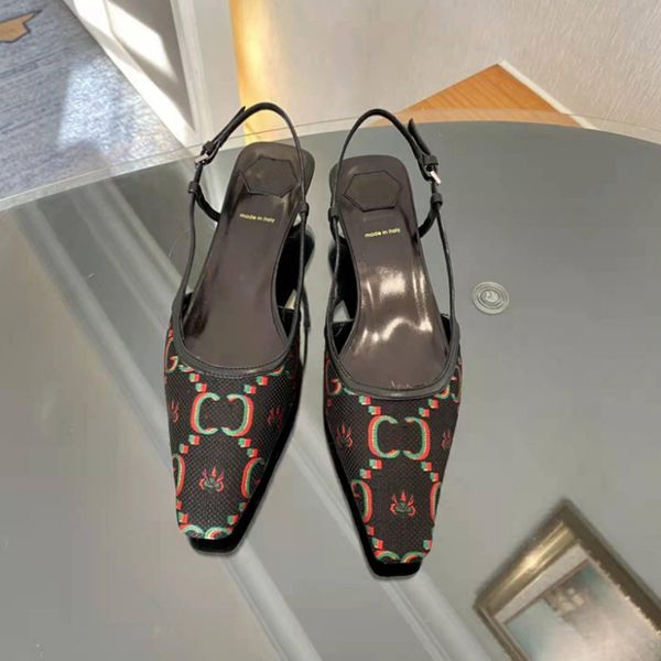 

2022 women's slingback sandals pump aria slingback shoes are presented in black mesh with crystals sparkling motif back buckle closure