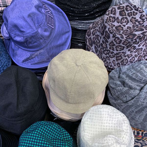 

octagonal new children's english cap in spring and summer, Blue;gray