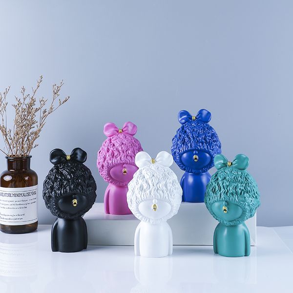 

statue beak curly hair girl resin crafts figurines scandinavian home furnishings ornaments gifts exquisite workmanship high quality