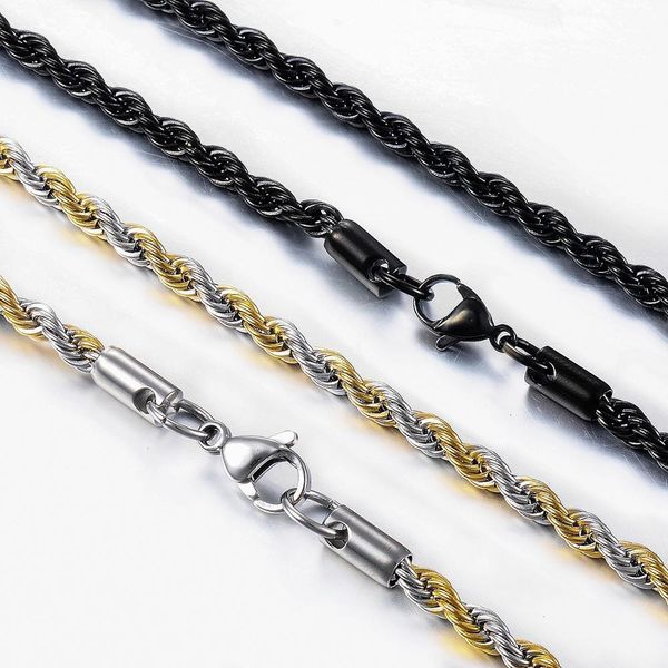 

selling hip-hop stainless steel rope chain fashion men and women jewelry