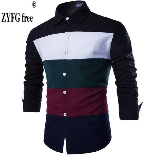 

men's casual shirts zyfg men shirt long-sleeved simple wind comfortable male fashion elegant manwear, White;black