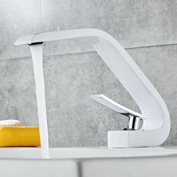 

luxury basin faucets modern white chrome brass bathroom sink faucet single handle hole toilet bath mixer water tap crane ly6112w jlldyb