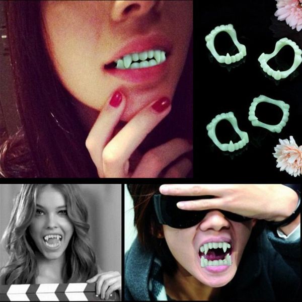 

поддельные зубы вампира для хэллоуин party prop masquerade косплей макияж смешные diy световые зубные протезы dropship праздничные принадлеж