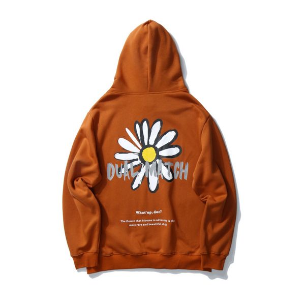 

2020 white hoodies men sweatshirts thicken japanese style ins flower printed men's hip hop hooded jacket streetwear women hoodie c1212, Black