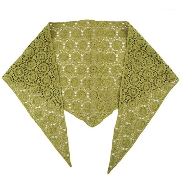 

women embroidery crochet shawl neckerchief soft breathable cotton triangle neck scarf for party festival decor1, Blue;gray