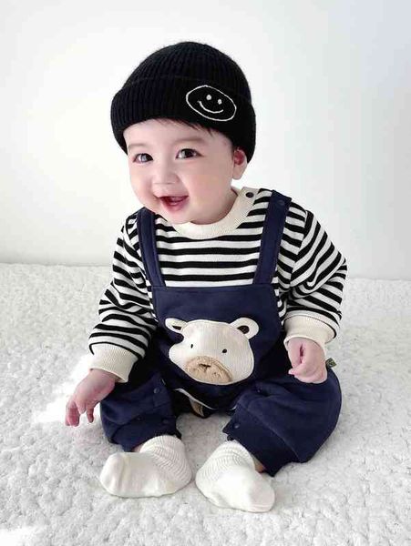 

peninsula baby striped & cartoon patched jumpsuit she, Blue