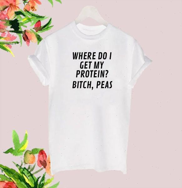 

where do i get my protein print women tshirt cotton funny t shirt for lady yong girl tee hipster drop ship, White