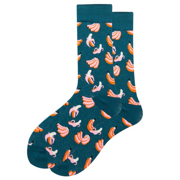 

korean harajuku novelty socks avocado banana fresh fruit printing cotton socks funny happy male socks christmas gift wmtlly xhlove, Black