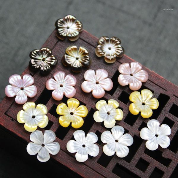 

5pcs delicate natural shell colorful carved flower beads 10mm jewelry making handmade diy hair clip brooch earring accessories1