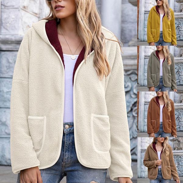 

2021 new fashion women lapel suede leather buckle cool pilot jacket faux lamb wool female jacket1, Black;brown