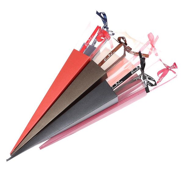 

gift wrap kraft paper bags flower box with handle waterproof bouquet florist packing party decoration valentine's day rose boxes