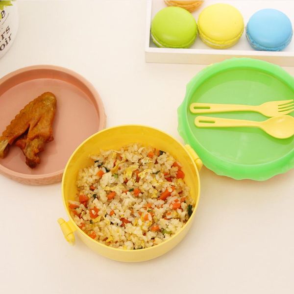 

1шт дети бургер формы коробка премиум милый гамбургер двойной слой обед коробка посуда набор с вилкой детская школьная еда контейнер bbypoe