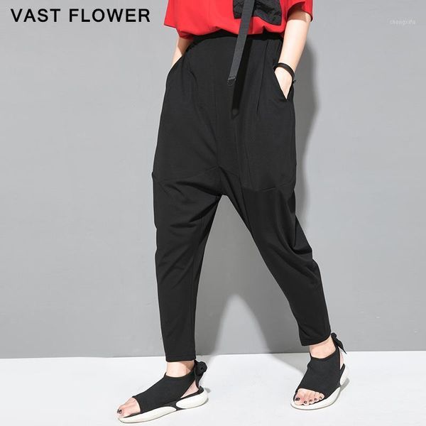 

black vintage high waist harem pants women 2020 summer new pocket casual loose trousers women clothes fashion streetwear1, Black;white
