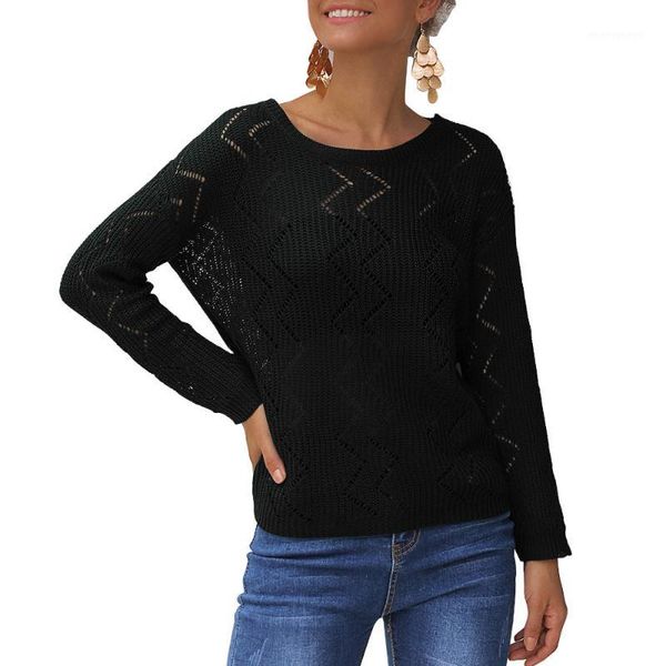 

women's sweaters arrivals 2021 autumn bat wavy long sleeve o-neck sweater women pullovers loose winter knitwear knitted sweaters1, White;black