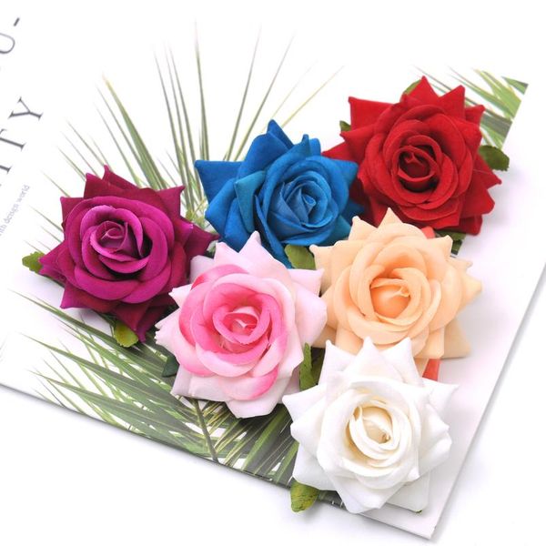 

1pcs 6cm-7cm silk flower dahlia rose artificial flower head wedding decoration diy wreath gift box scrapbooking craft sqcifc