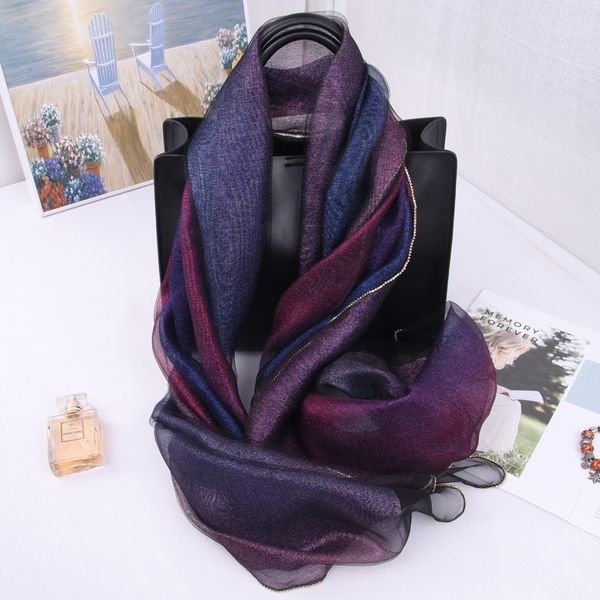 

new arrival scarves women silk wool scarf for lady pashmina echarpe cape shawls and wraps hijab foulard bandana poncho y201024, Blue;gray