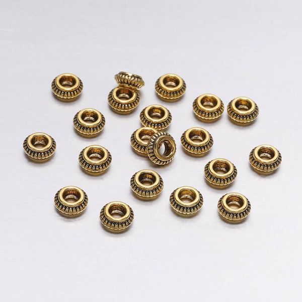 

50pcs lot 7mm gold charm bracelet beads findings loose spacer beads for jewelry making supplies diy accessories h qyldhh, Silver