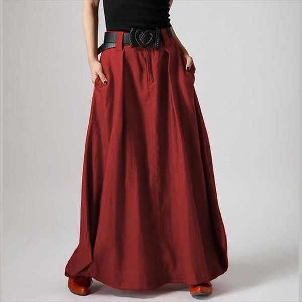 

beach maxi long skirt summer zipper skirts women elegant solid skirts bohemian skirt jupe female faldas saia oversized, Black