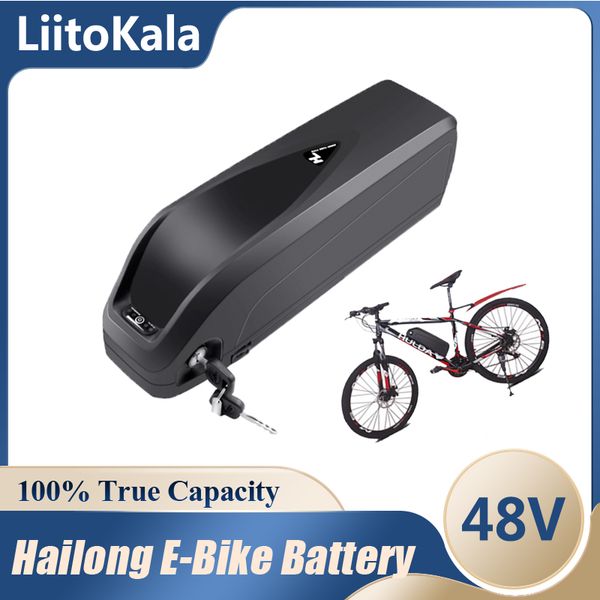 LiitoKala Batterie de vélo électrique 48 V 10 Ah 12 Ah 15 Ah Hailong Max 30 A BMS pour Bafang BBS01B BBS02B BBSHD Moteur de vélo électrique au lithium à entraînement moyen