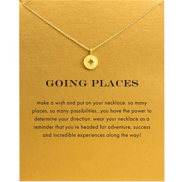 

new north star compass choker necklaces gold silver with card pendant necklace for fashion women jewelry going places
