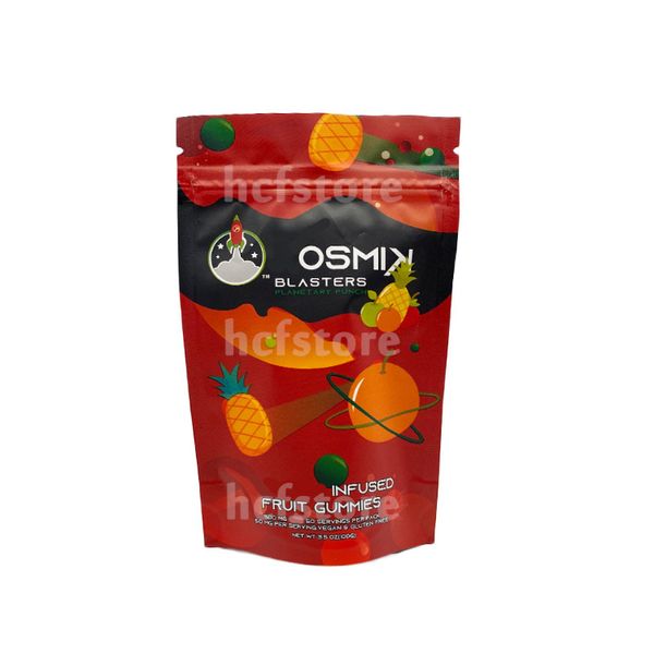 

kosmik blasters gummies bags edibles planetary punch flavor stand up smell proof empty candy packaging plastic mylar bag 500mg