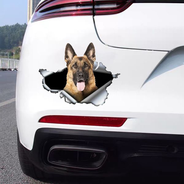 B0134 Самоклеящийся 3d Наклейка Pet Dog Немецкая овчарка автомобиля наклейка автомобиля водонепроницаемый Автомобильные декоры на заднем окне бампера