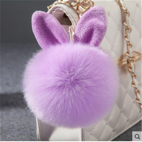 

fur new fur pom pom keychains lovely rabbit ball key chain backpack bag charms bunny keychain keyring for girls women gi, Slivery;golden